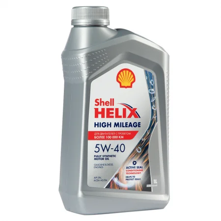 Моторное масло Shell Helix High Mileage 5W-40 синтетическое 1л